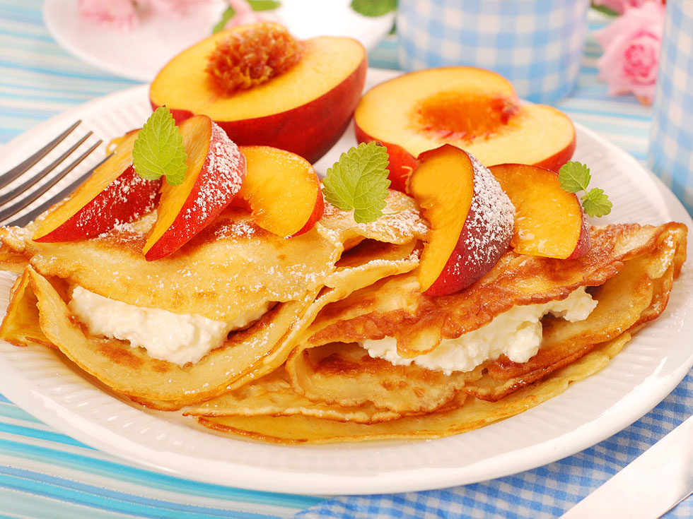 peach crepe