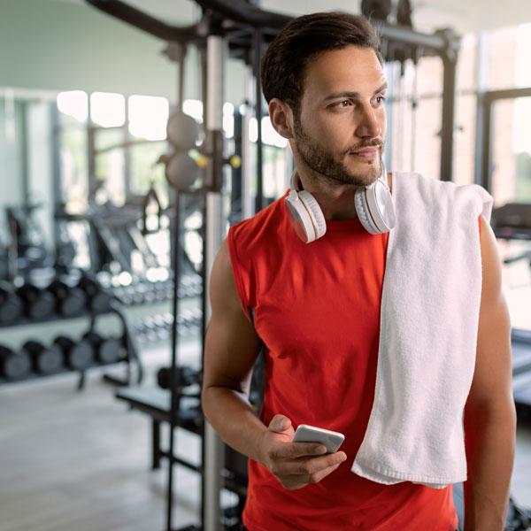 Man looking off confidently